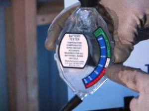 testing RV battery with hydrometer