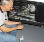 changing oil in RV generator